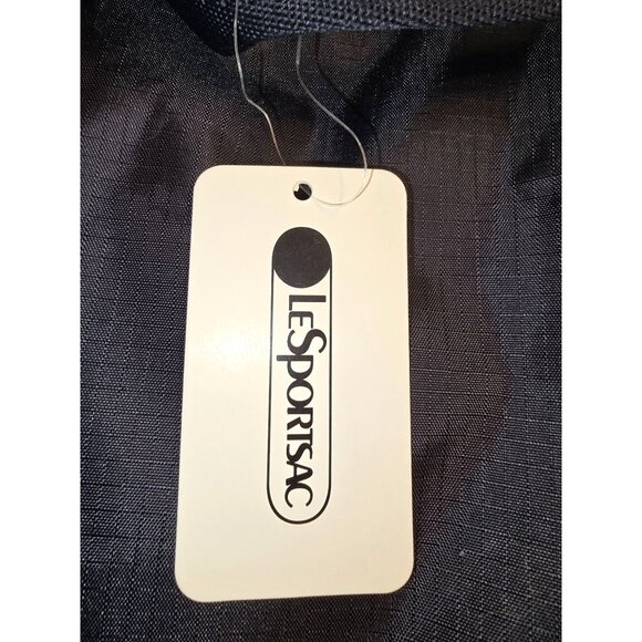 Trendy Preppy LeSportSac Black Nylon Large Tote Weekender Shoulder Bag NEW - Picture 8 of 8